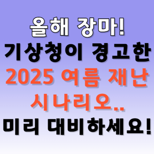 올해 장마! 기상청이 경고한 2025 여름 재난 시나리오…미리 대비하세요!