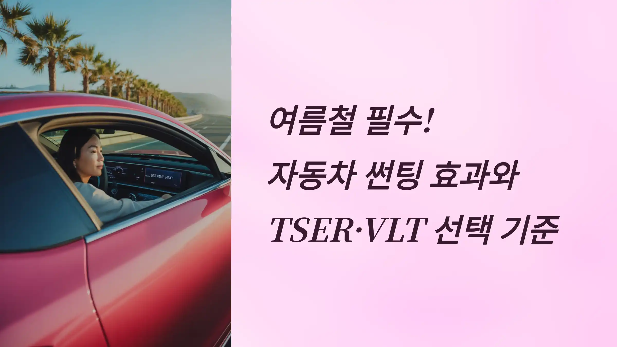 여름철 필수! 자동차 썬팅 효과와 TSER·VLT 선택 기준