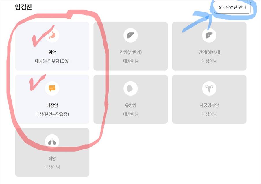 건강보험공단 건강검진 예약 결과 대상자 항목