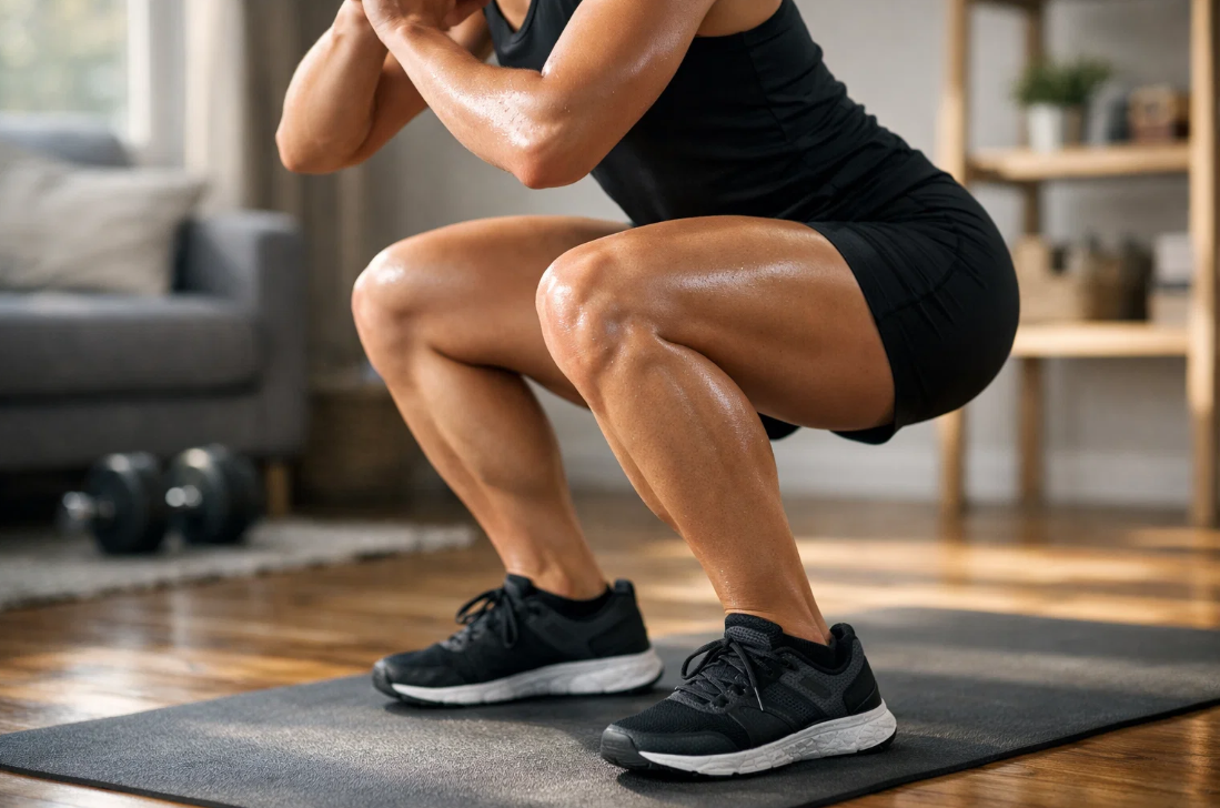 하체 근력 운동 스쿼트로 인슐린 저항성을 개선하는 장면