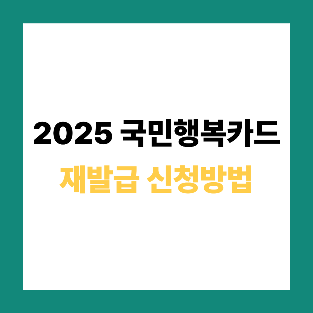국민행복카드 재발급