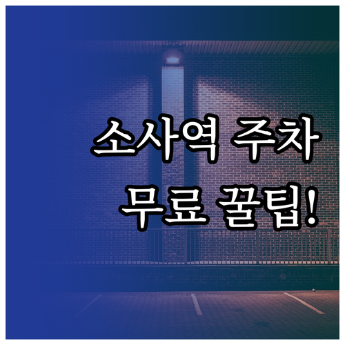 소사역 공영 민영 주차장 현황과 무료..