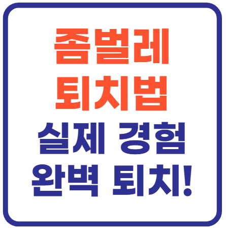 좀벌레 퇴치법(+ 실제 경험 및 완벽 퇴치)