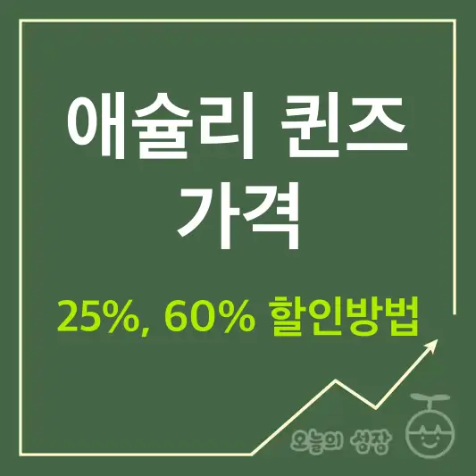 애슐리 퀸즈 가격, 25%, 60% 할인방법