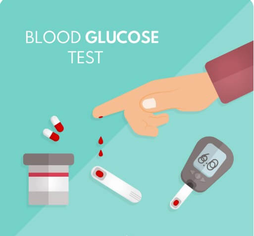 채혈을 통해 혈당을 재는 모습