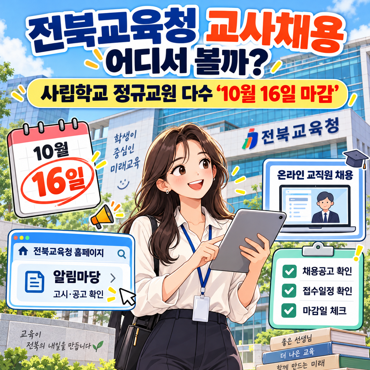 전북교육청 교사채용 어디서 볼까? 사립학교 정규교원 다수 ‘10월 16일 마감’