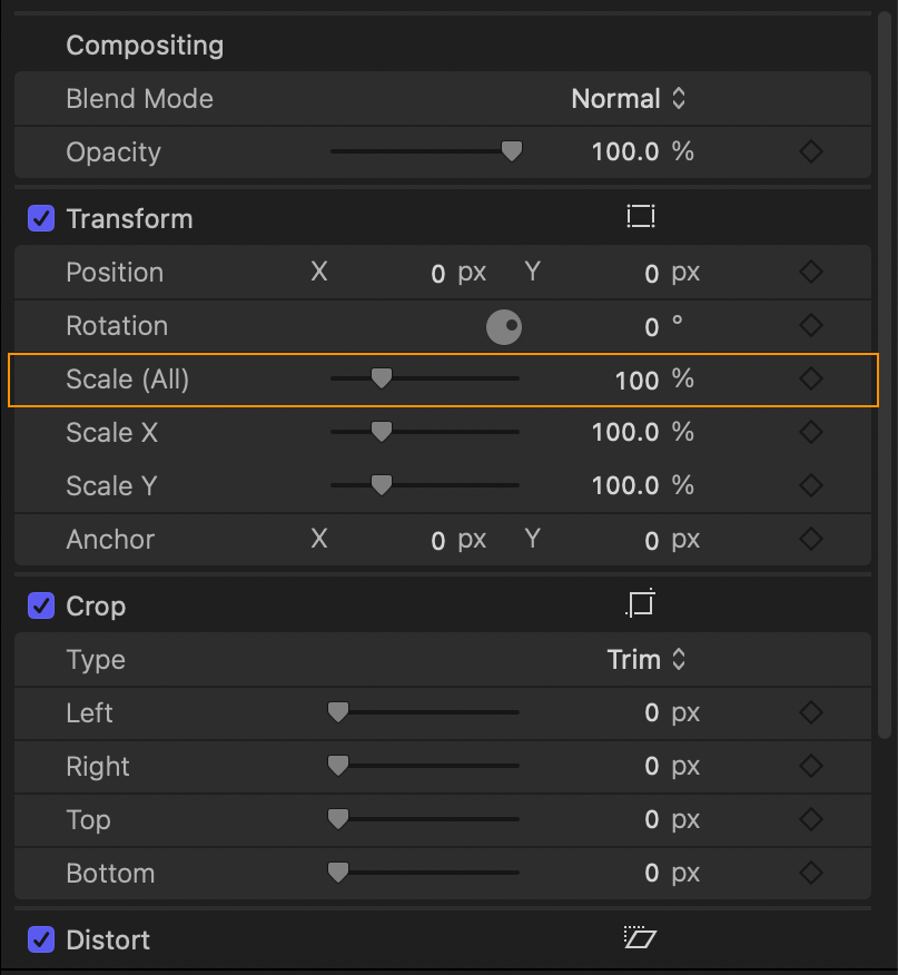 파이널컷 프로 transform