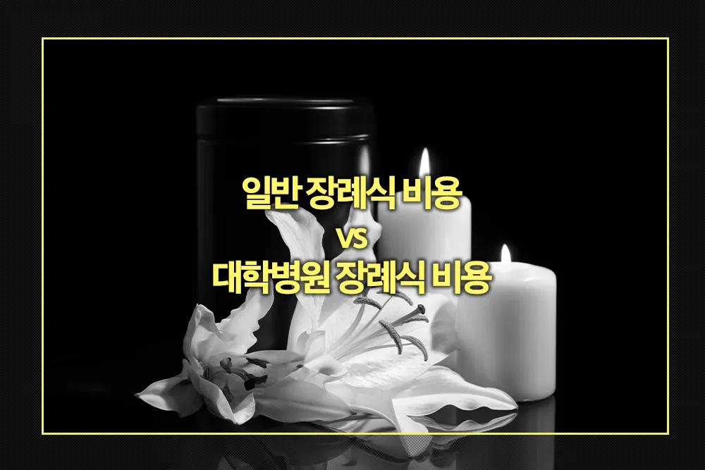 일반 장례식 비용 vs 대학병원 장례식 비용