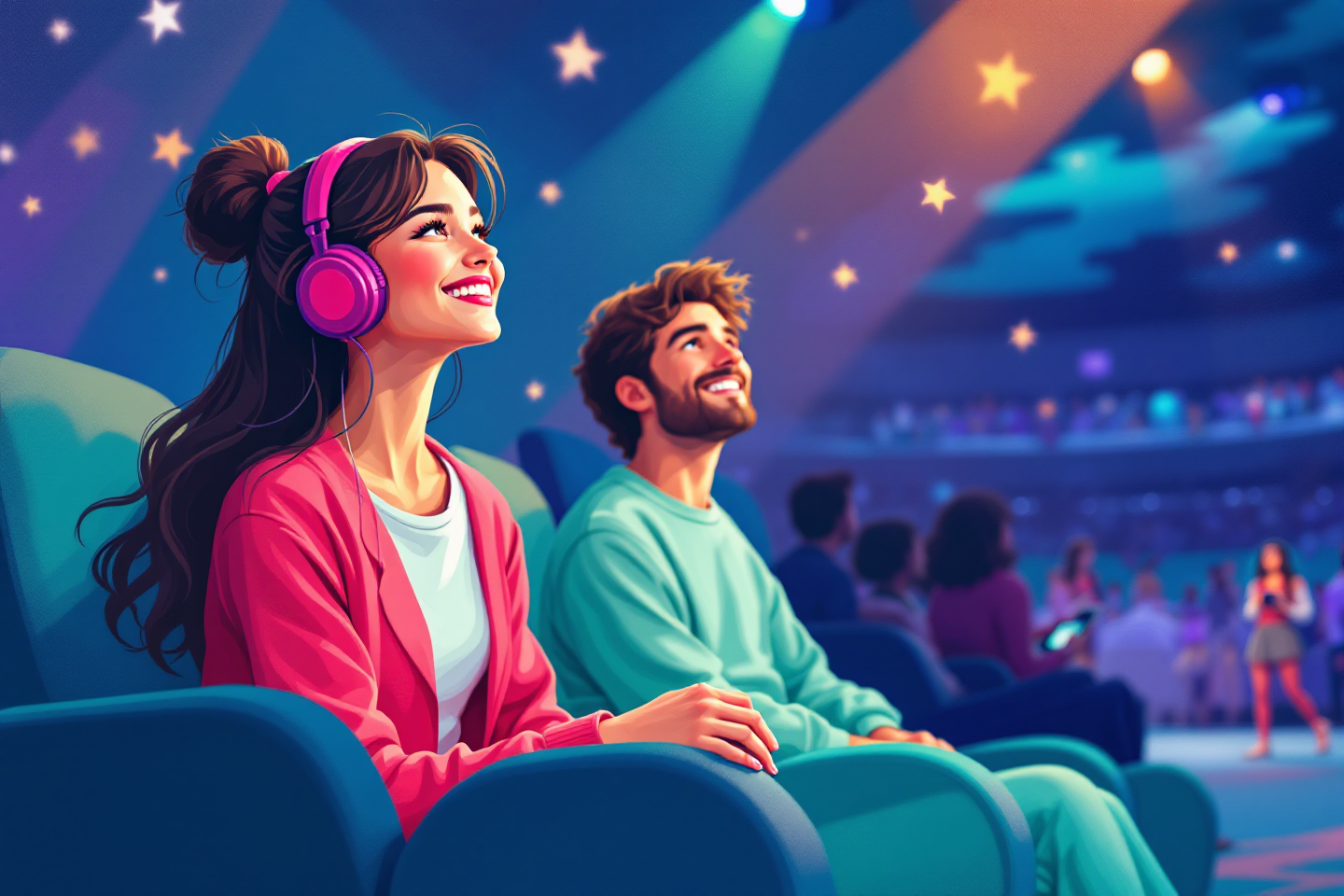 공연관람중인 청년