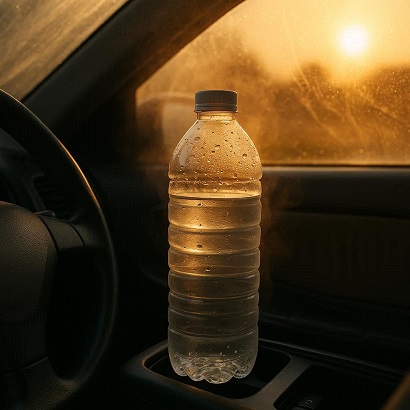 뜨거운 차 안에 둔 생수병