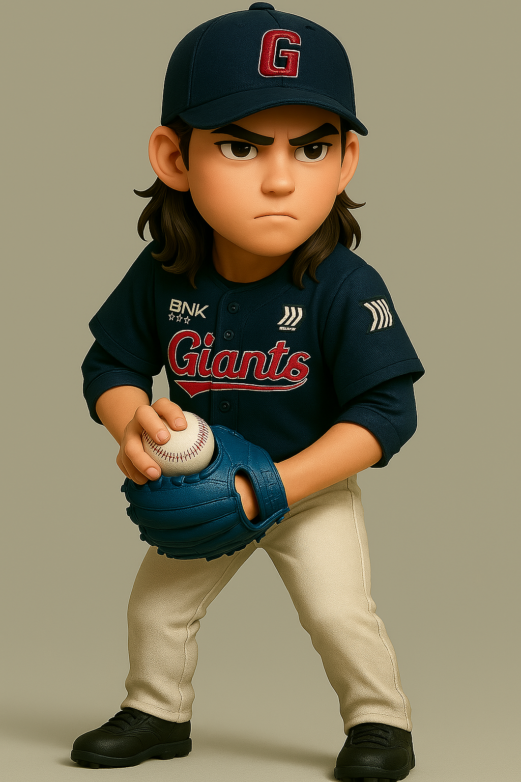 롯데 자이언츠 선수를 3D 피규어로 변환시킨 이미지