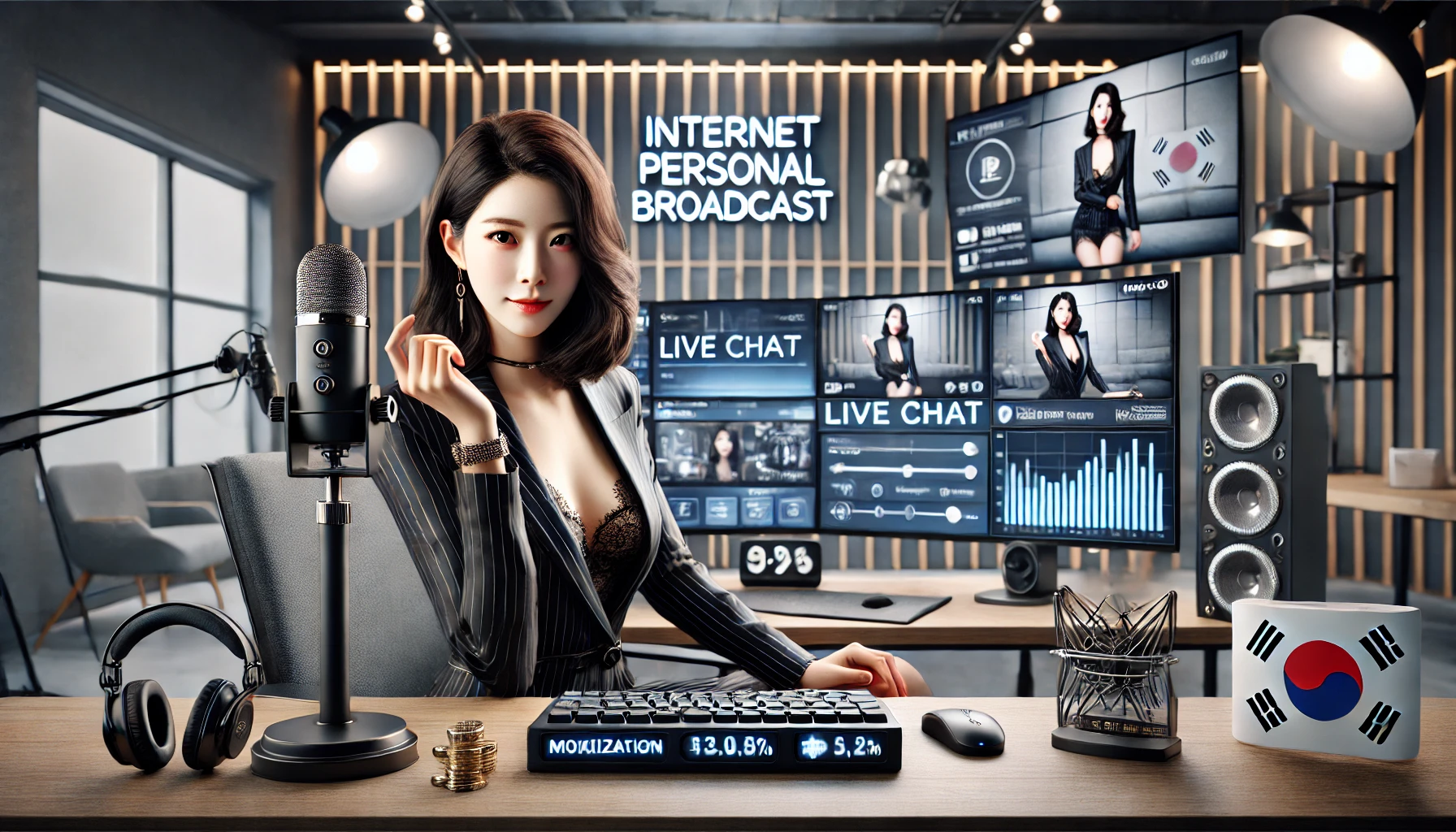 인터넷 개인 방송하는 이미지