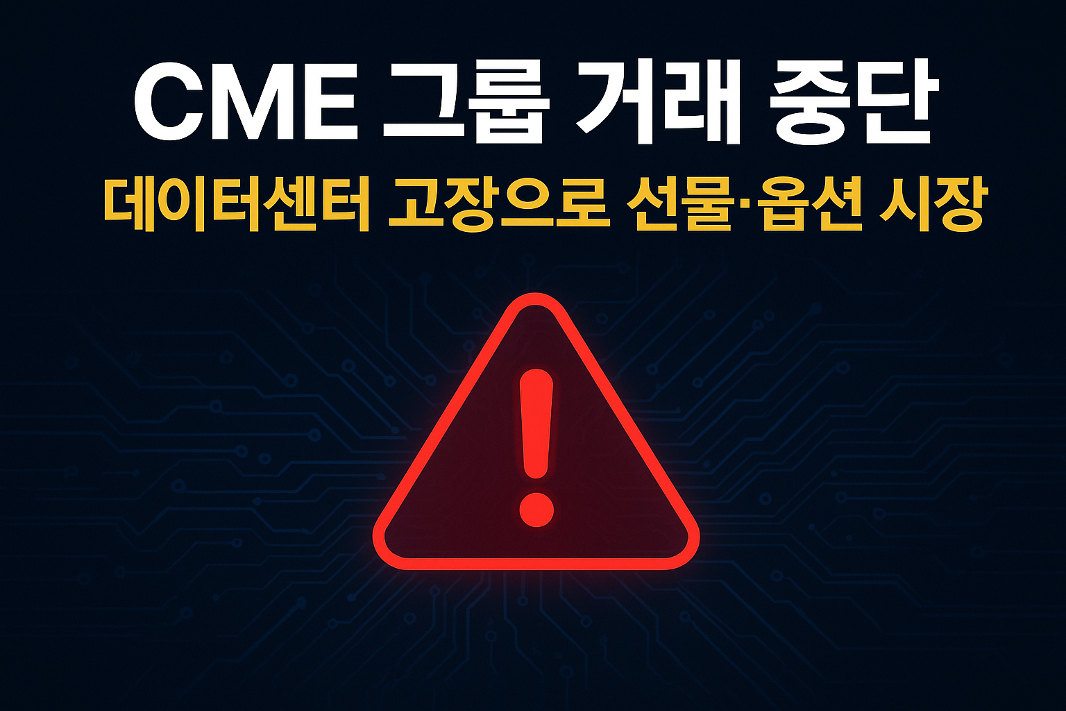 CME 선물, 옵션시장 거래 중단 관련 이미지