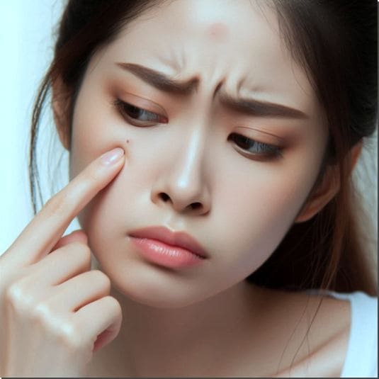 피부 트러블이 생긴 여성