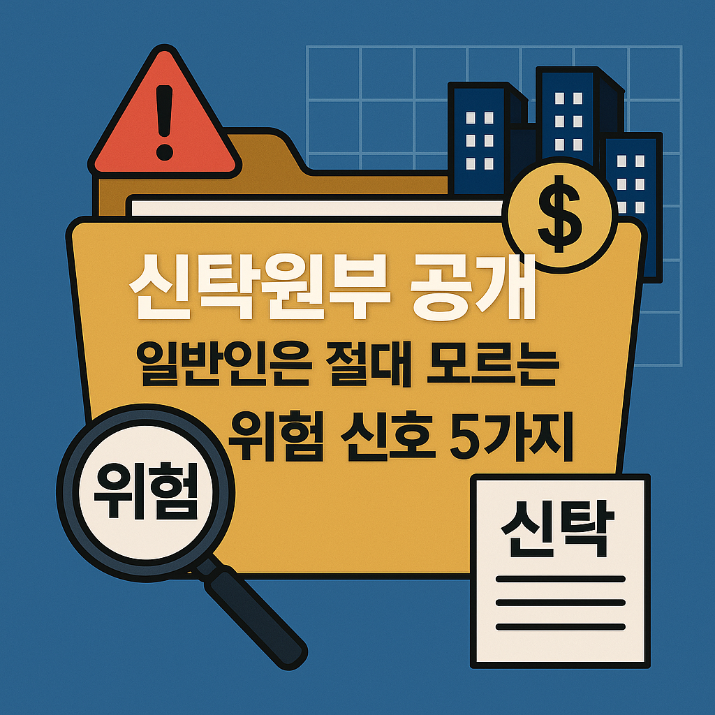 신탁원부에서 드러나는 집과 자금 위험 요소를 분석하는 이미지