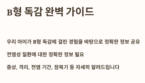 B형 독감 완벽 가이드