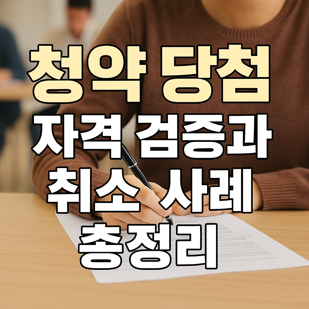 청약 당첨 자격 검증과 취소