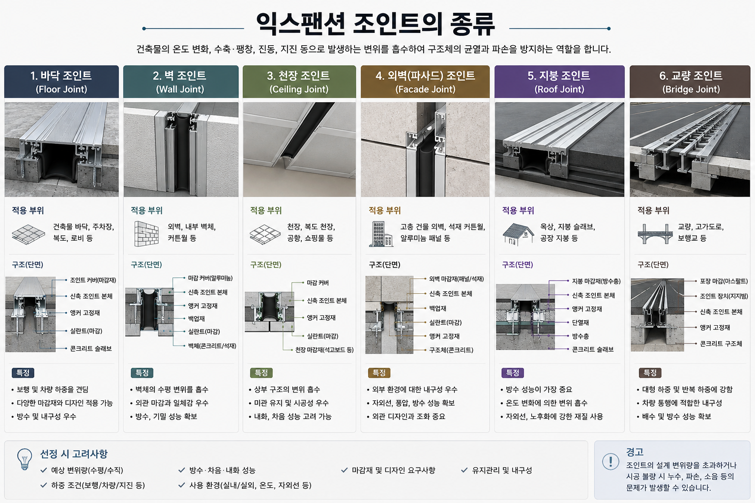 익스팬션 조인트의 종류