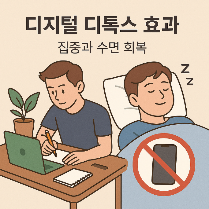 스마트폰을 멀리하고 수면을 취하는 이미지
