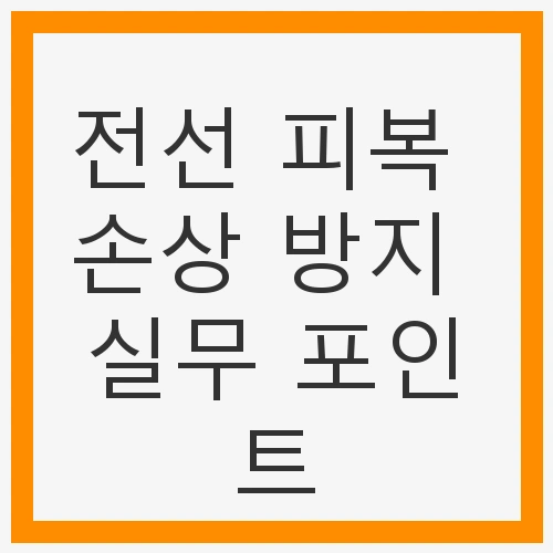 전선 피복 손상 방지 실무