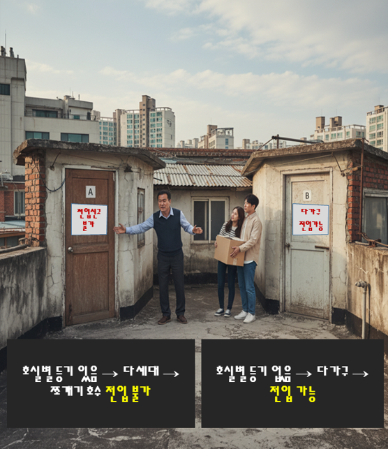 옥탑방 세대쪼개기, 집주인이 전입신고 하지 말라는데. .