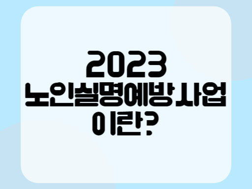 2023 노인실명예방사업
