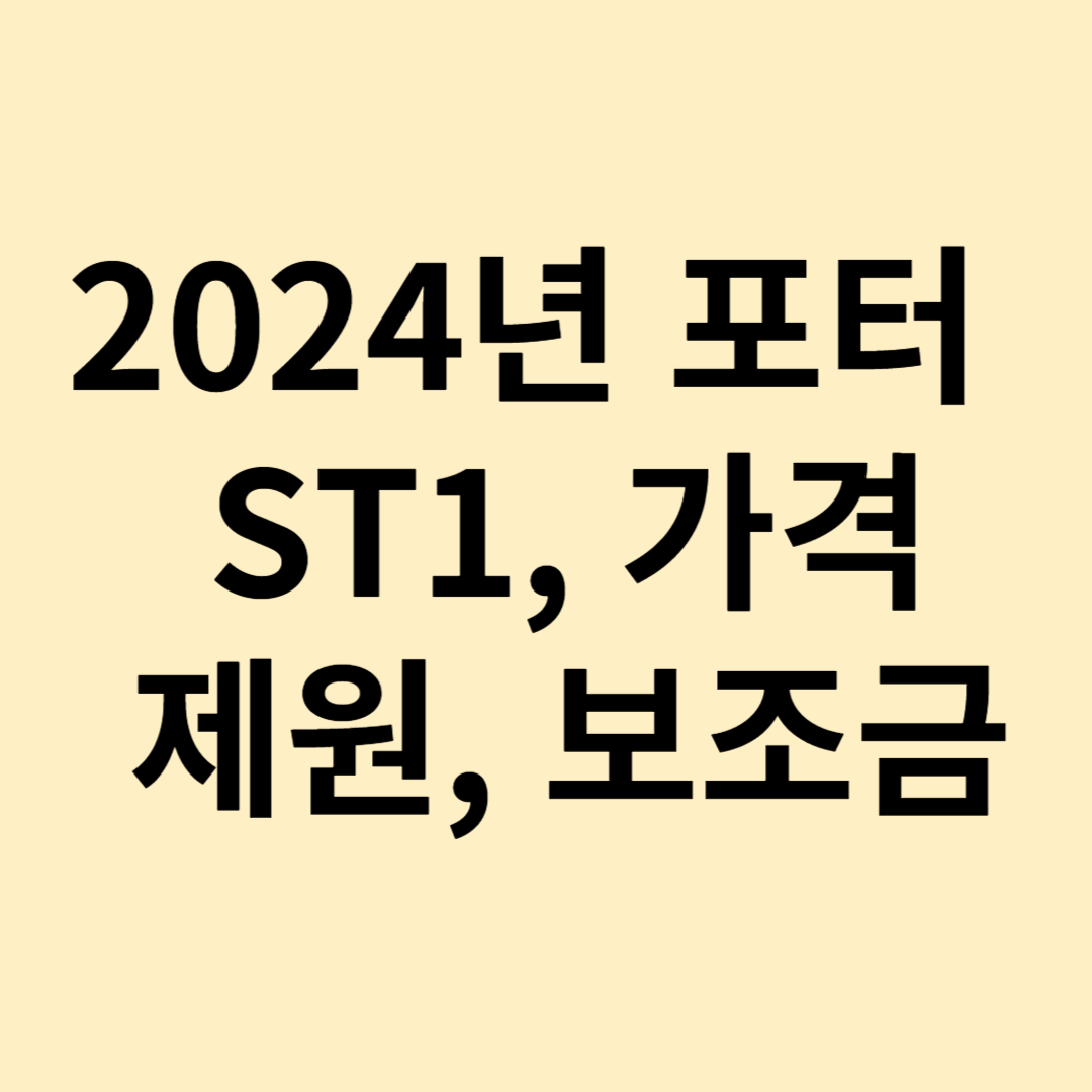 2024년 포터 ST1 가격