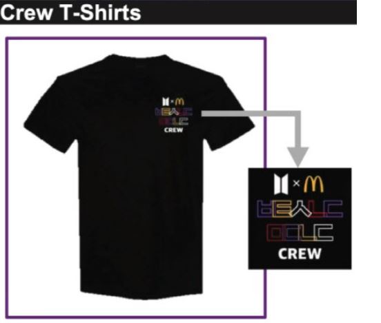 맥도날드 BTS세트 크루 티셔츠