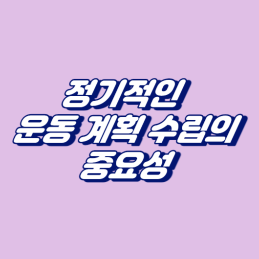정기적인 운동 계획 수립의 중요성