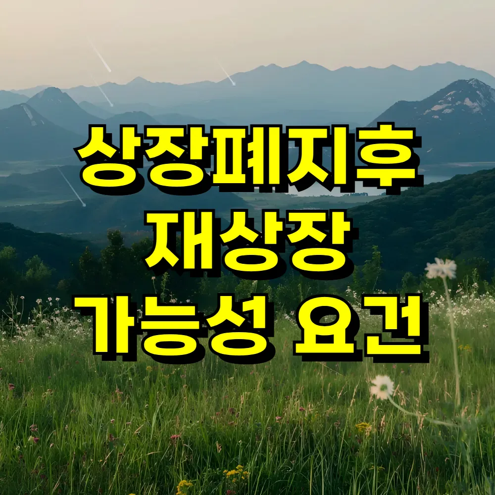 상장폐지후 재상장 가능성 요건