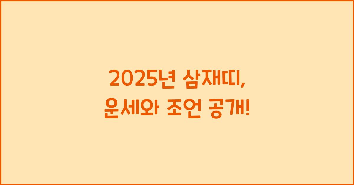 2025년 삼재띠