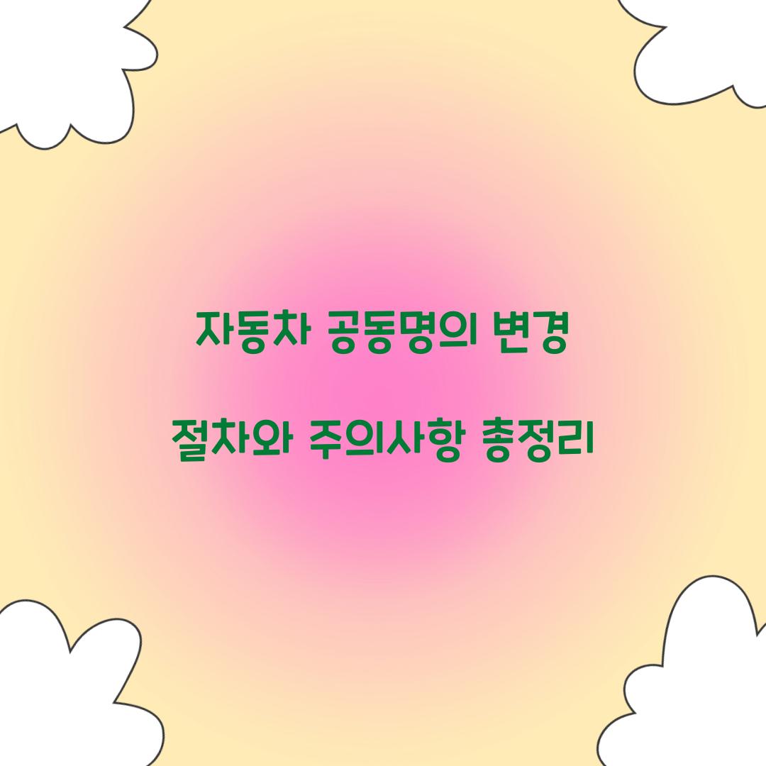 자동차 공동명의