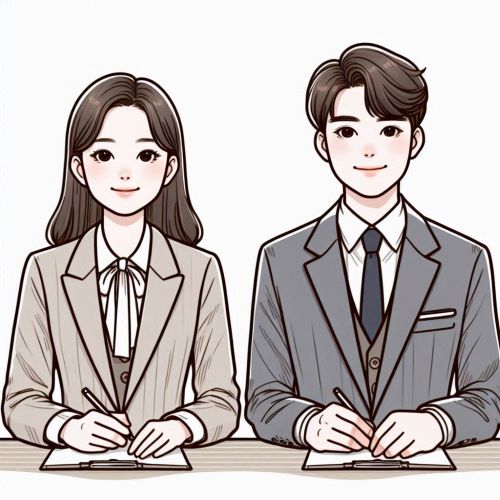 면접보는 남녀