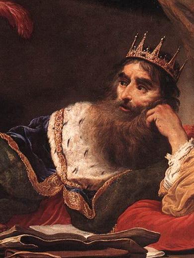 턱을 괴고 비스듬히 누워있는 왕 초상