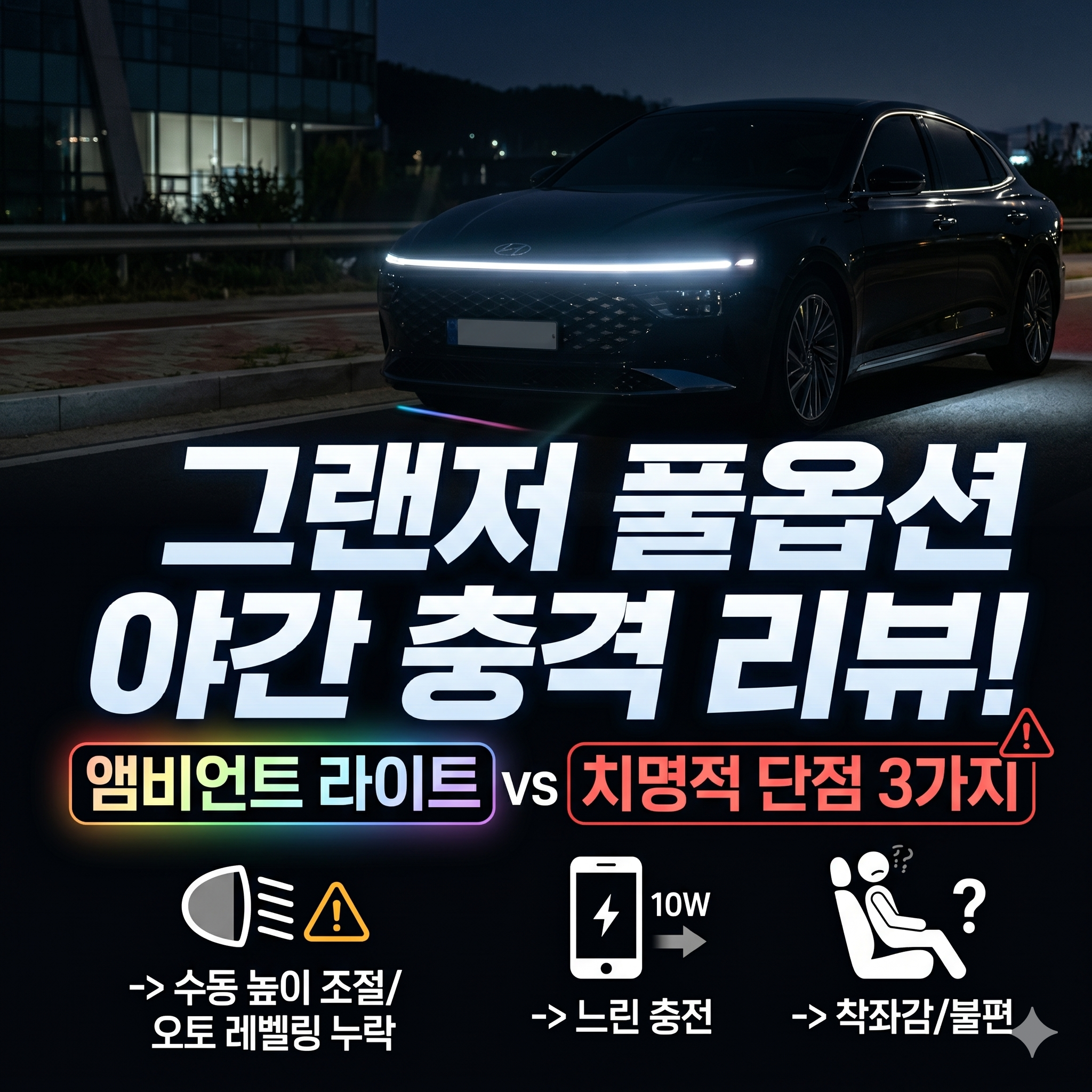 신형 그랜저 풀옵션 야간 리뷰: 앰비언트 라이트의 매력과 치명적인 아쉬운 점 3가지