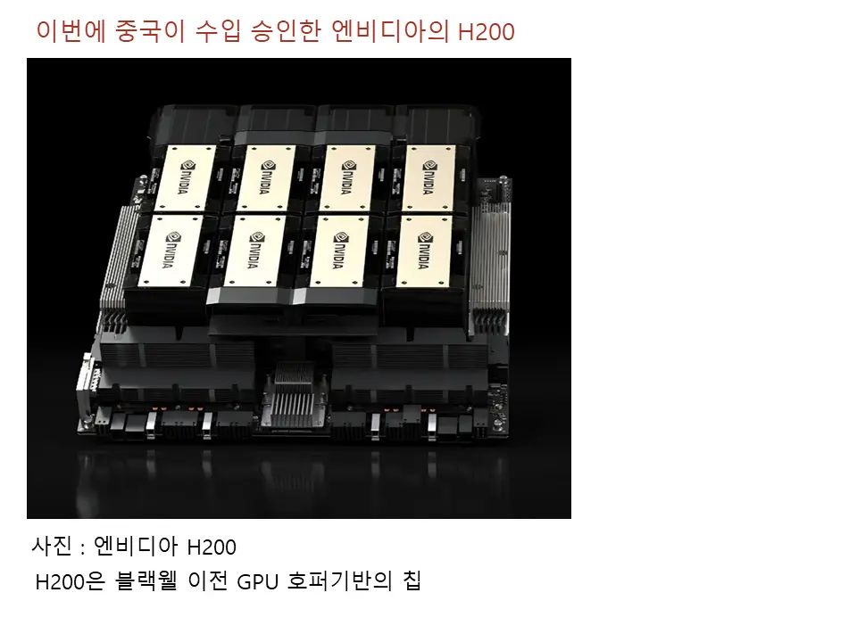 이번에 중국이 수입을 승인한 엔비디아의 H200