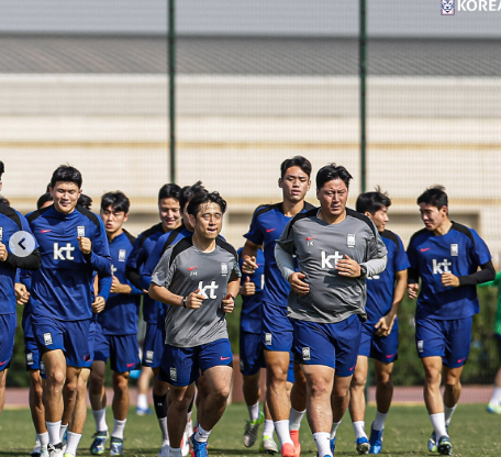 팔레스타인전 중계 무료 바로가기와 관련된 대표팀 훈련 모습