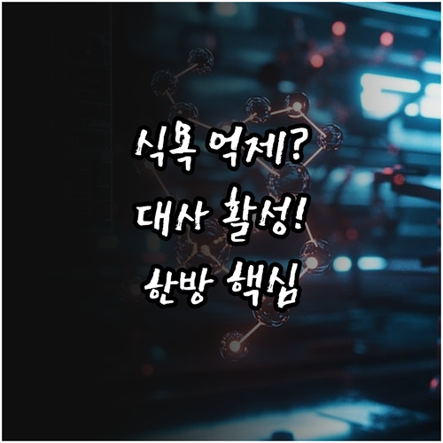 식욕 억제 vs 대사 활성화 한방 다..