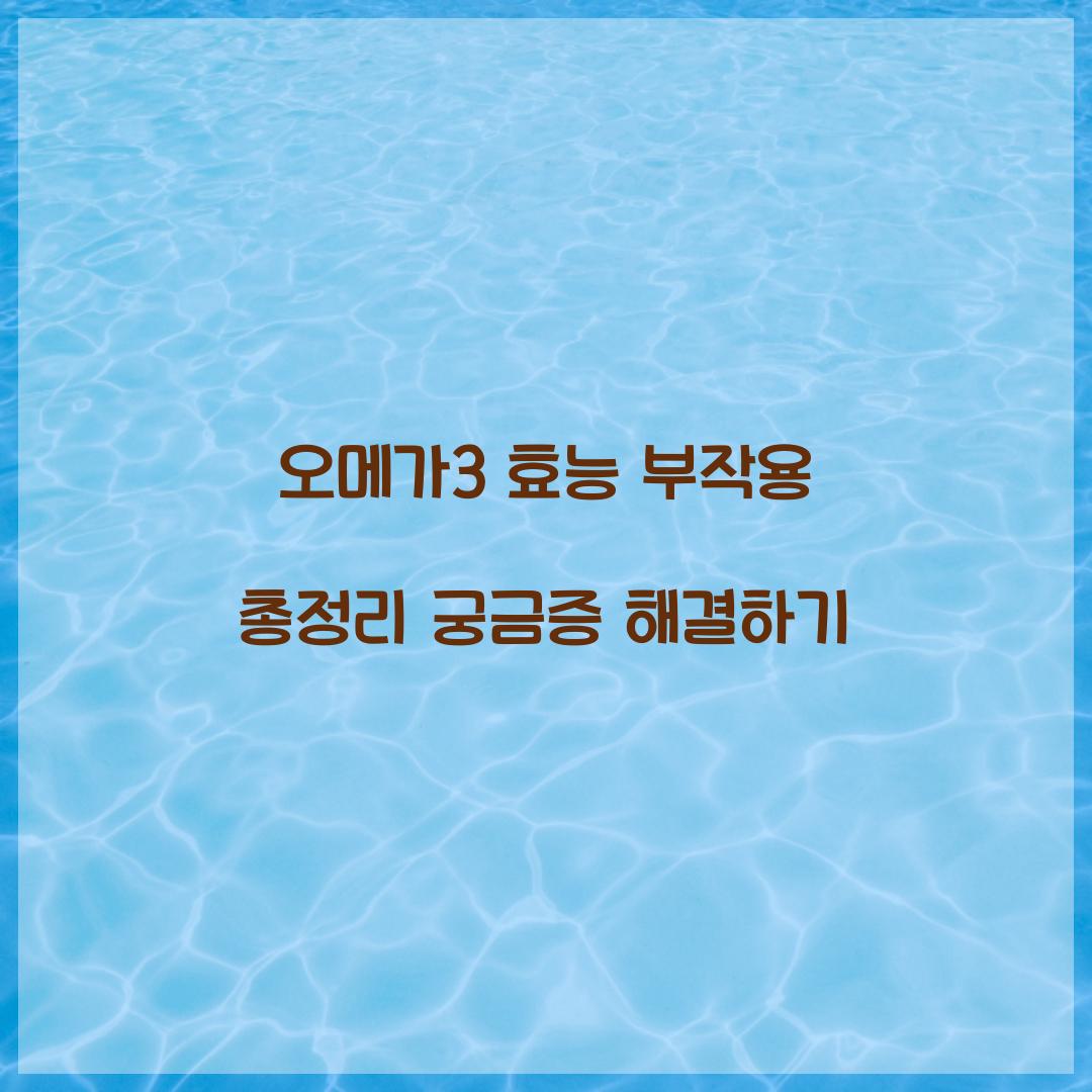 오메가3 효능 부작용