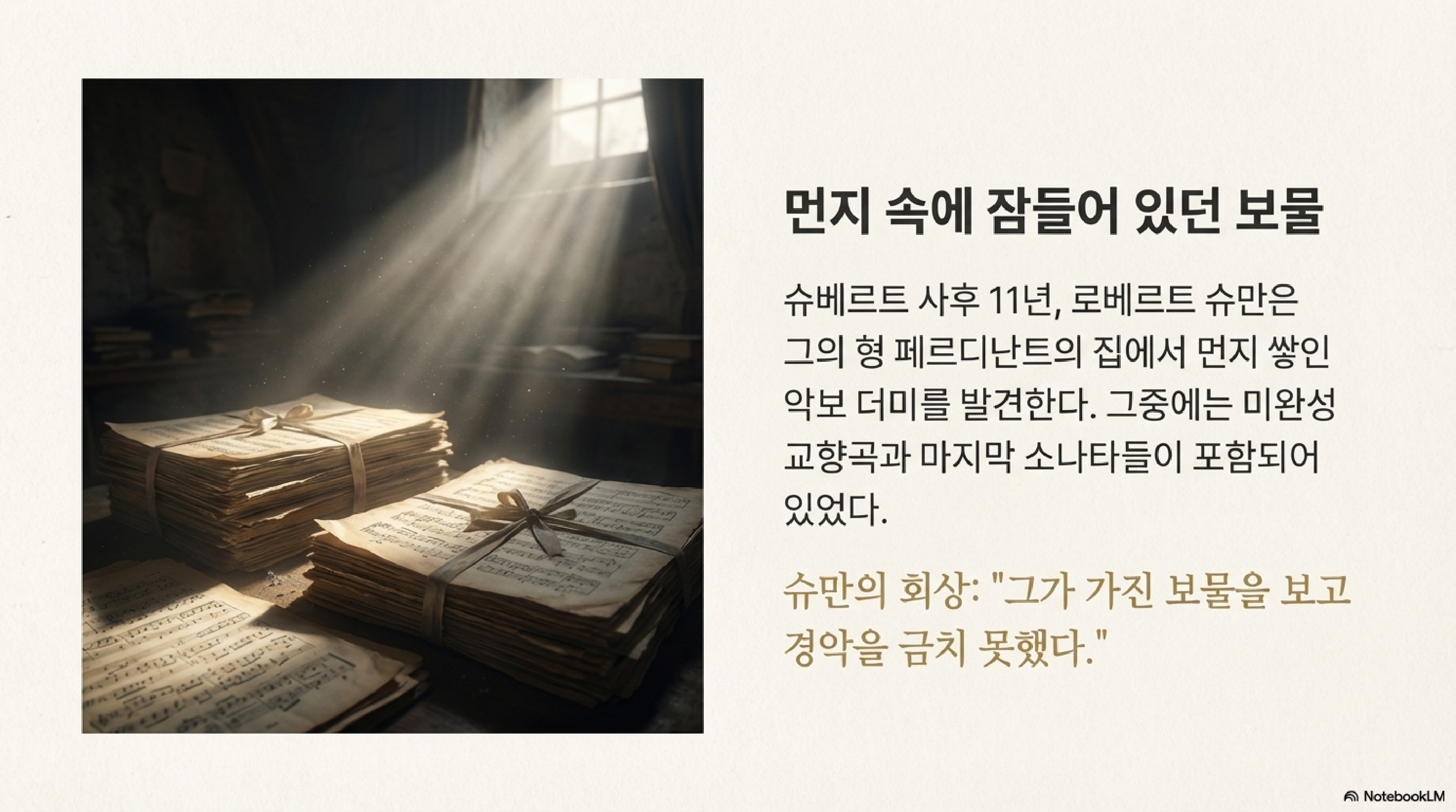 슈만이 발견한 슈베르트의 악보