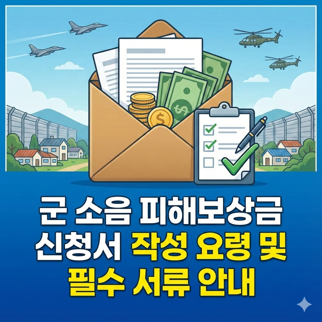 군 소음 피해보상금 신청서 작성 요령 및 필수 서류 제출처