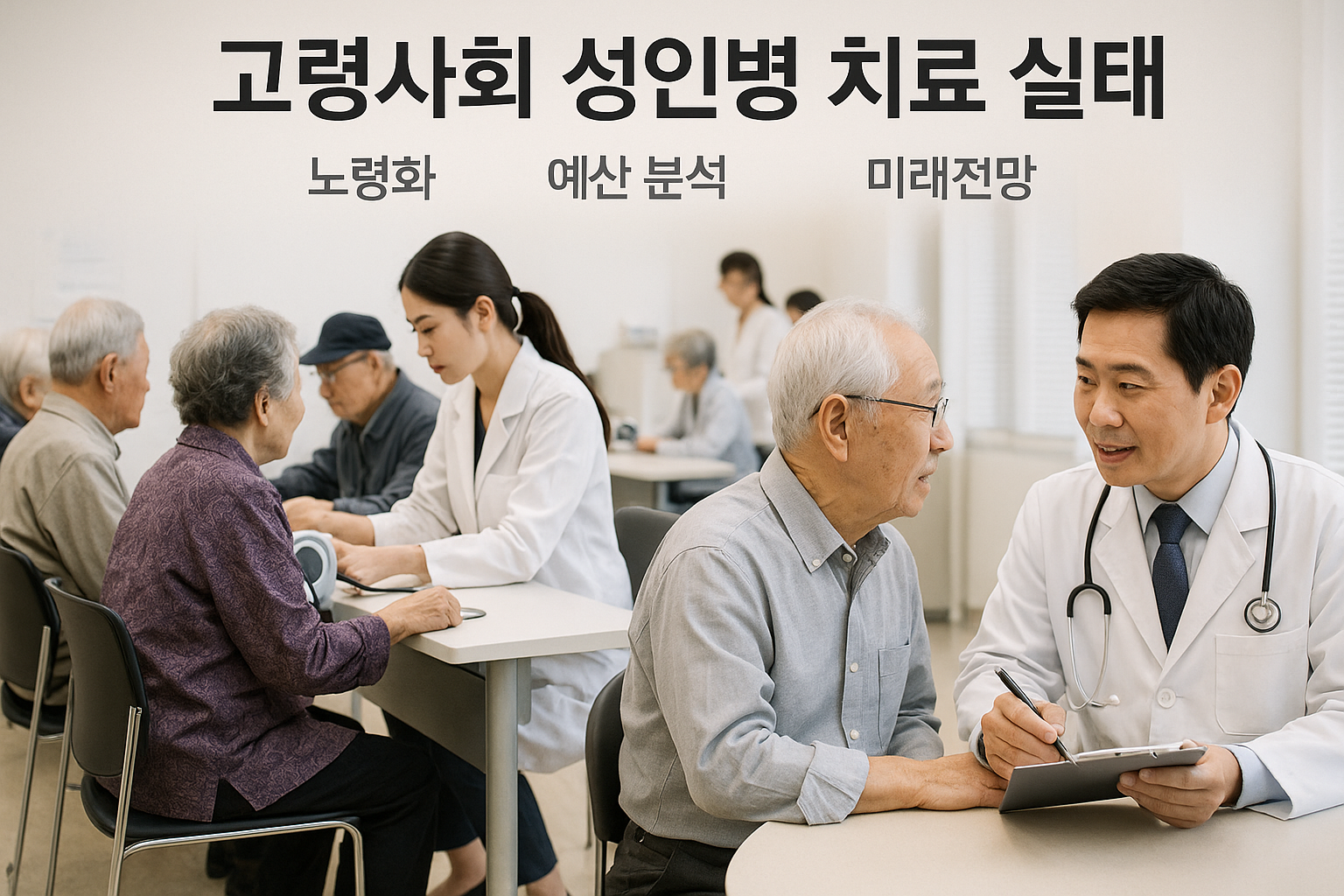 고령사회 성인병 치료 실태 (노령화, 예산분석, 미래전망)