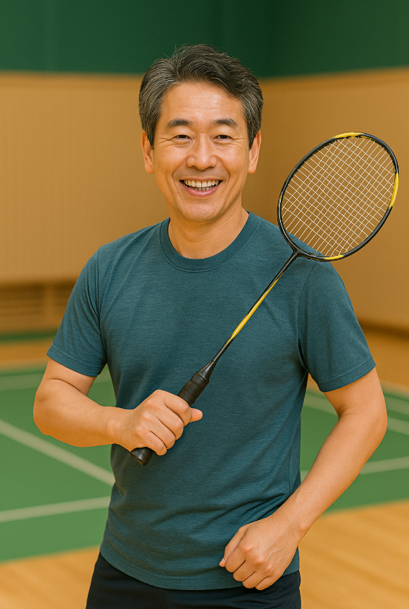 healthy_senior_badminton_smile_gym