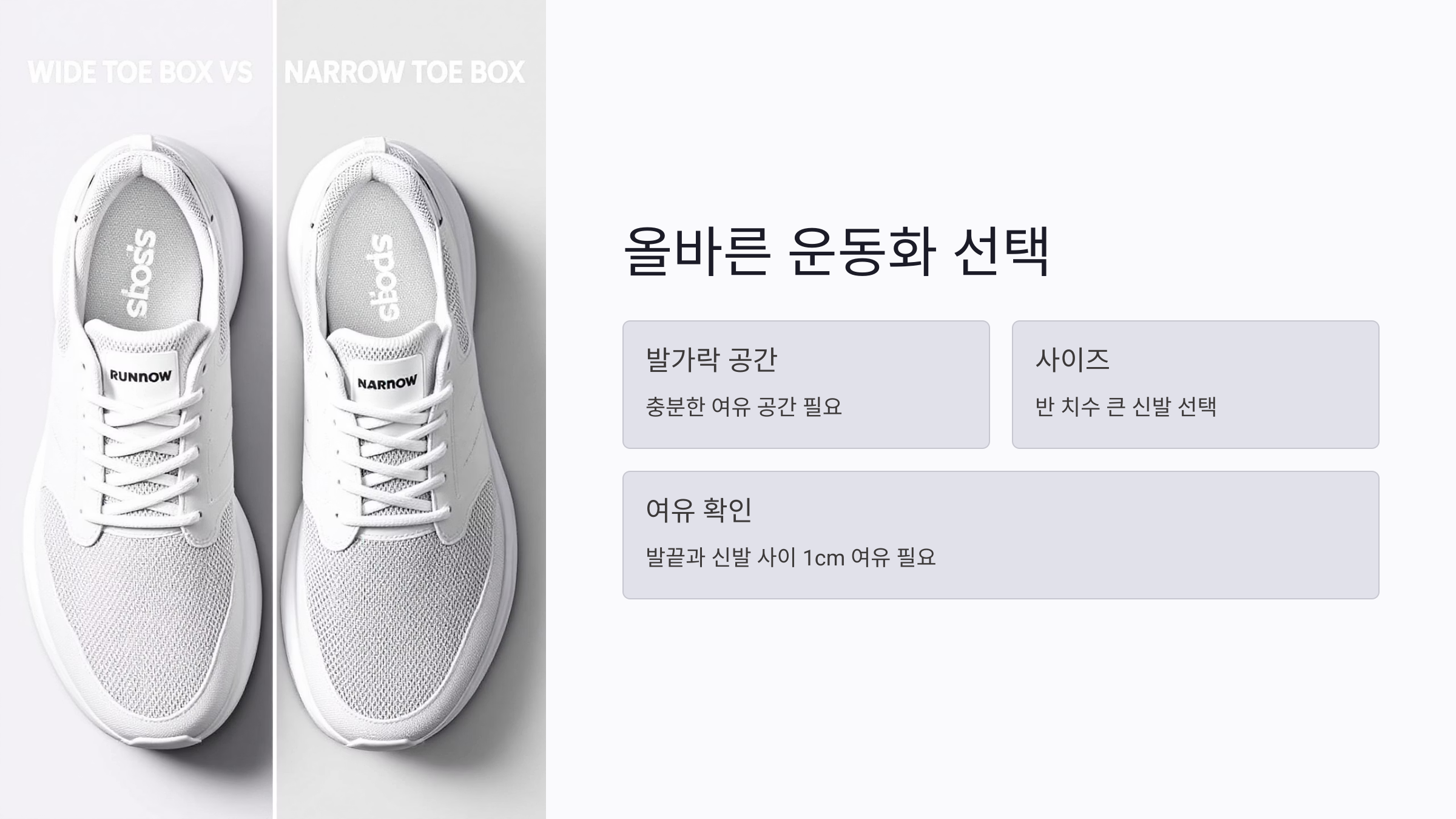 운동화와 발톱 눌림 문제