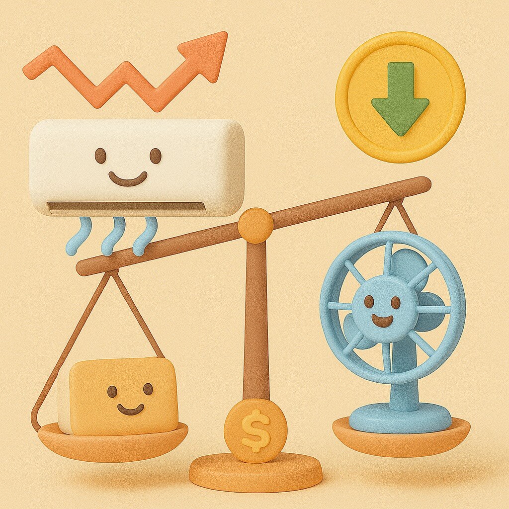 에어컨만 vs. 에어컨+선풍기: 전기세 비교