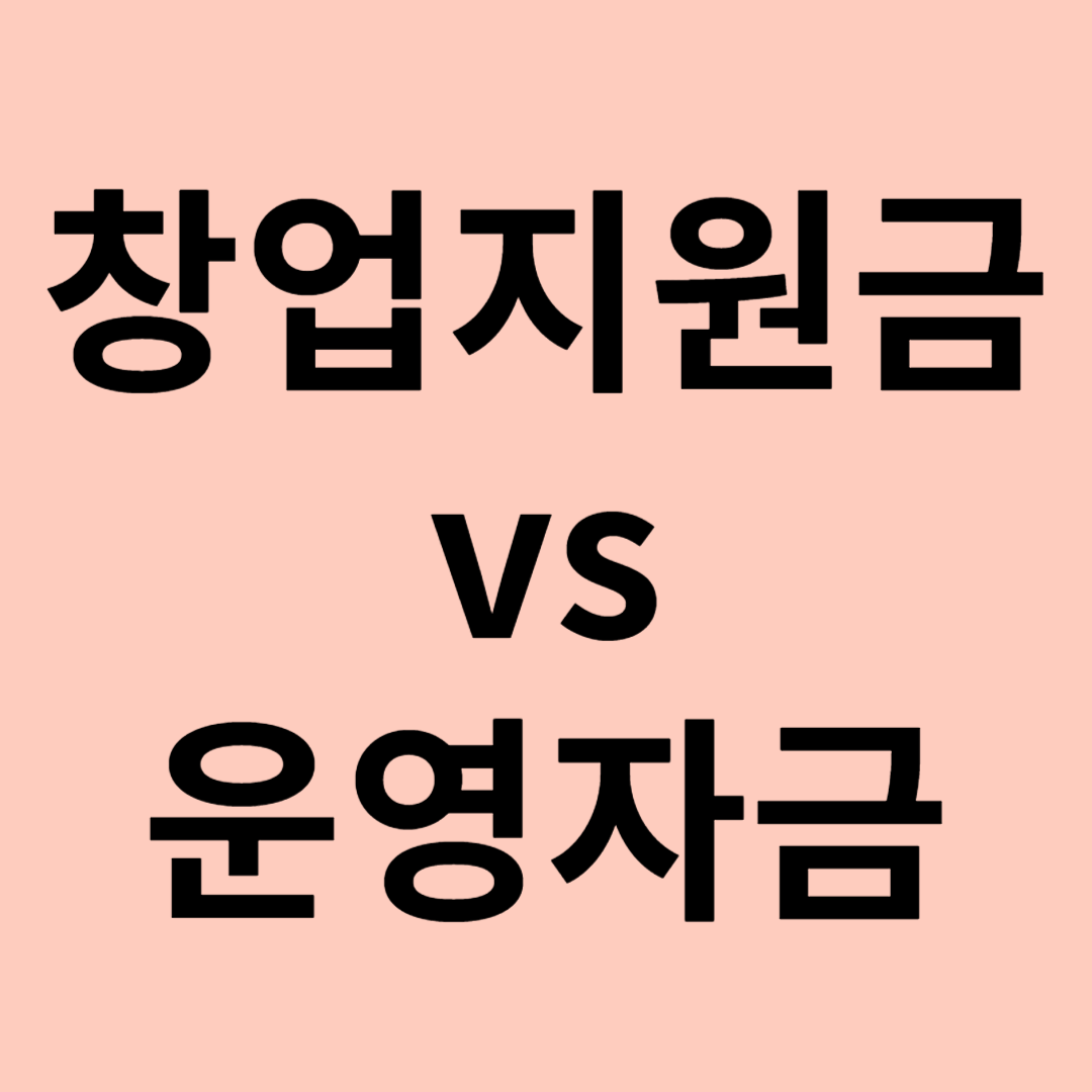 창업 지원금 vs 운영 자금 관련 이미지