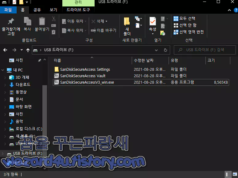 SanDisk SecureAccess USB 파일 정보