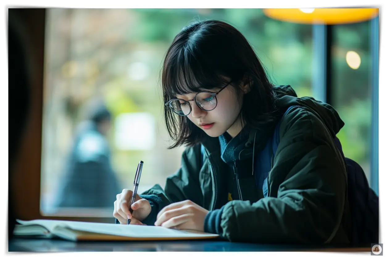 여성-책상-목표-쓰기