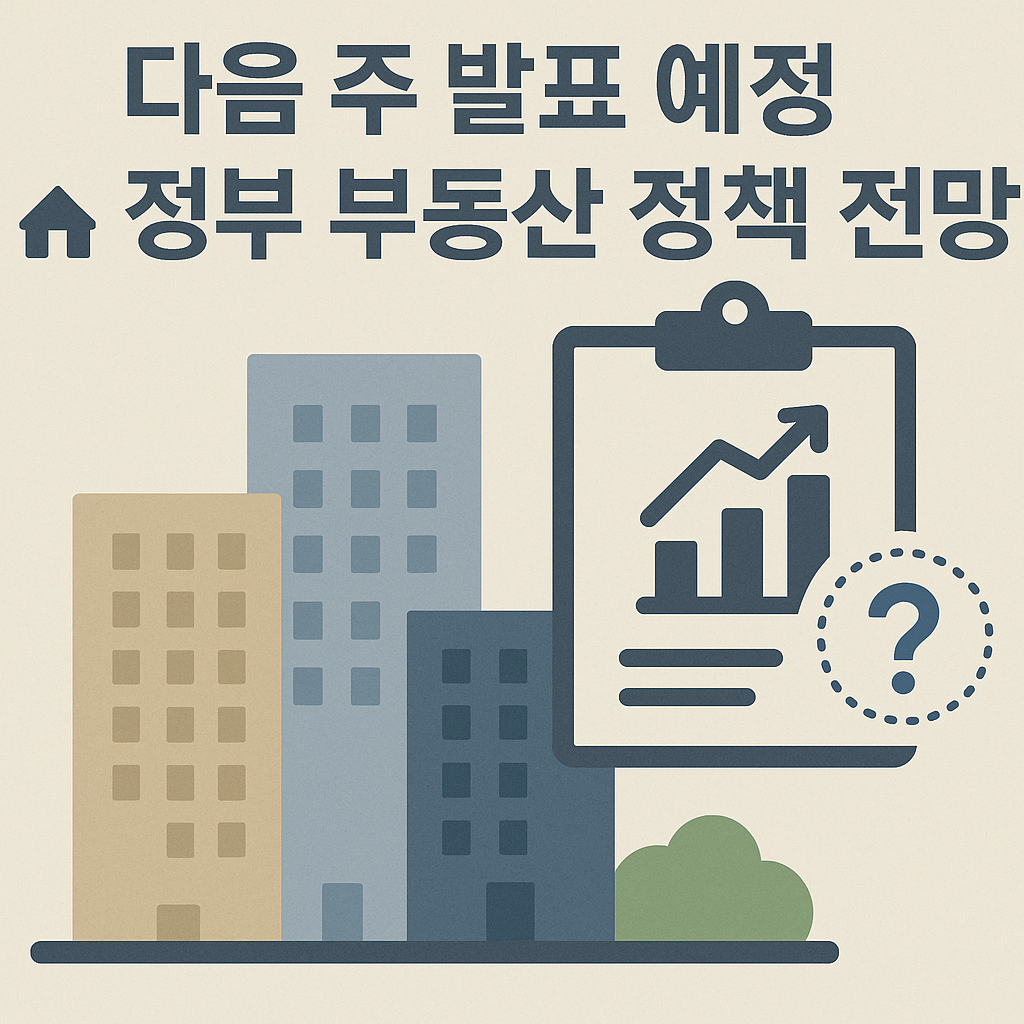 다음 주 발표 예정 정부 부동산 정책 전망 🏢