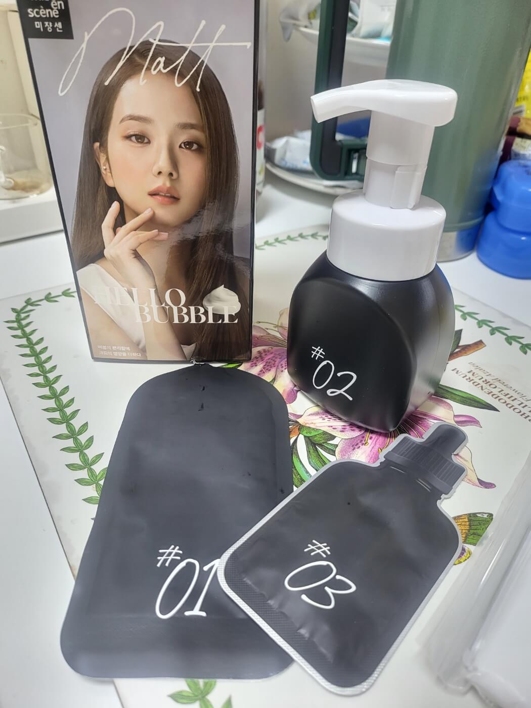 미쟝센 올뉴 헬로버블 염모제, 8MB 매트브라운 구성품